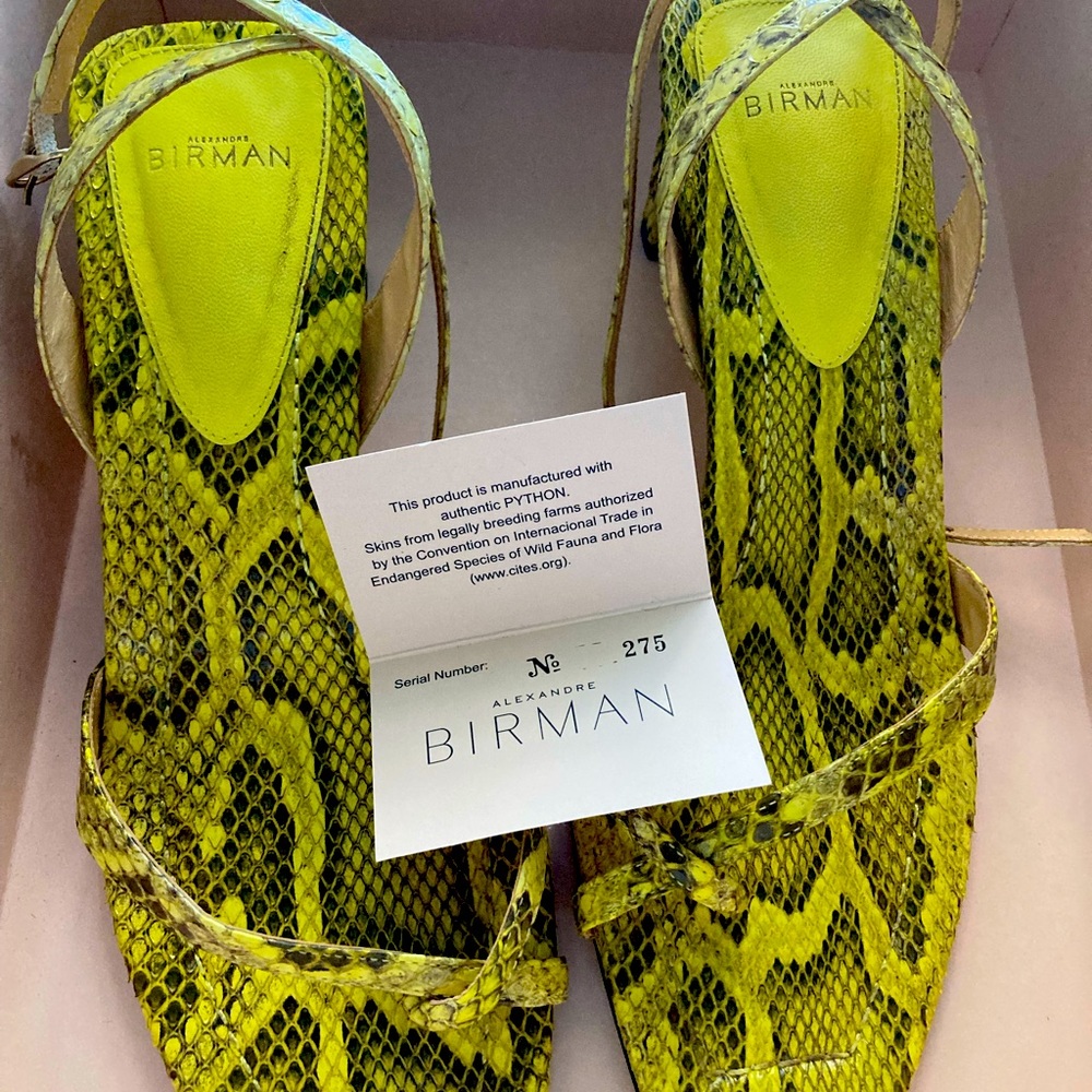 Authentic Yellow Python Print Alexandre Birman He… - image 1